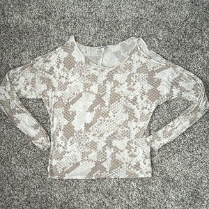 Express Snakeskin Cold Shoulder Top Sz S